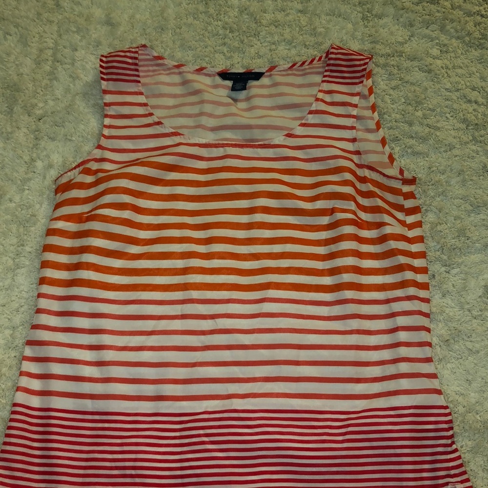 Orange and red stripped blouse